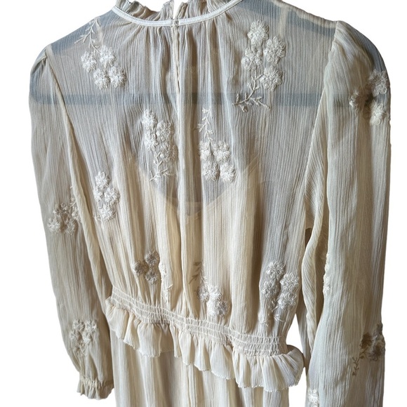 H&M Light Beige Chiffon Maxi Dress | US Size 2 - Picture 6 of 10